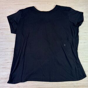 G-Star RAW Black Twist-Back Split Hem T-Shirt Women’s Medium